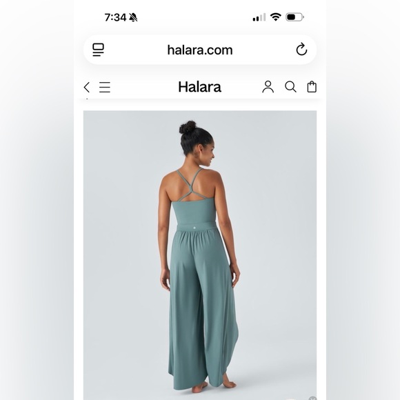 HALARA Women's Teal Jumpsuit Size M Stretchy Chic - Picture 2 of 9